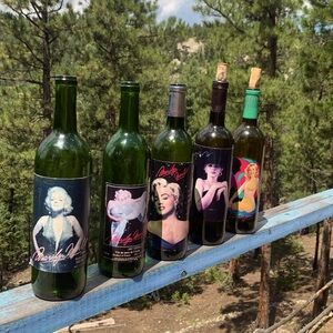 Marilyn Monroe EMPTY Wine Bottles 1986, 1987, 1989, 1996 & 2007 editions
